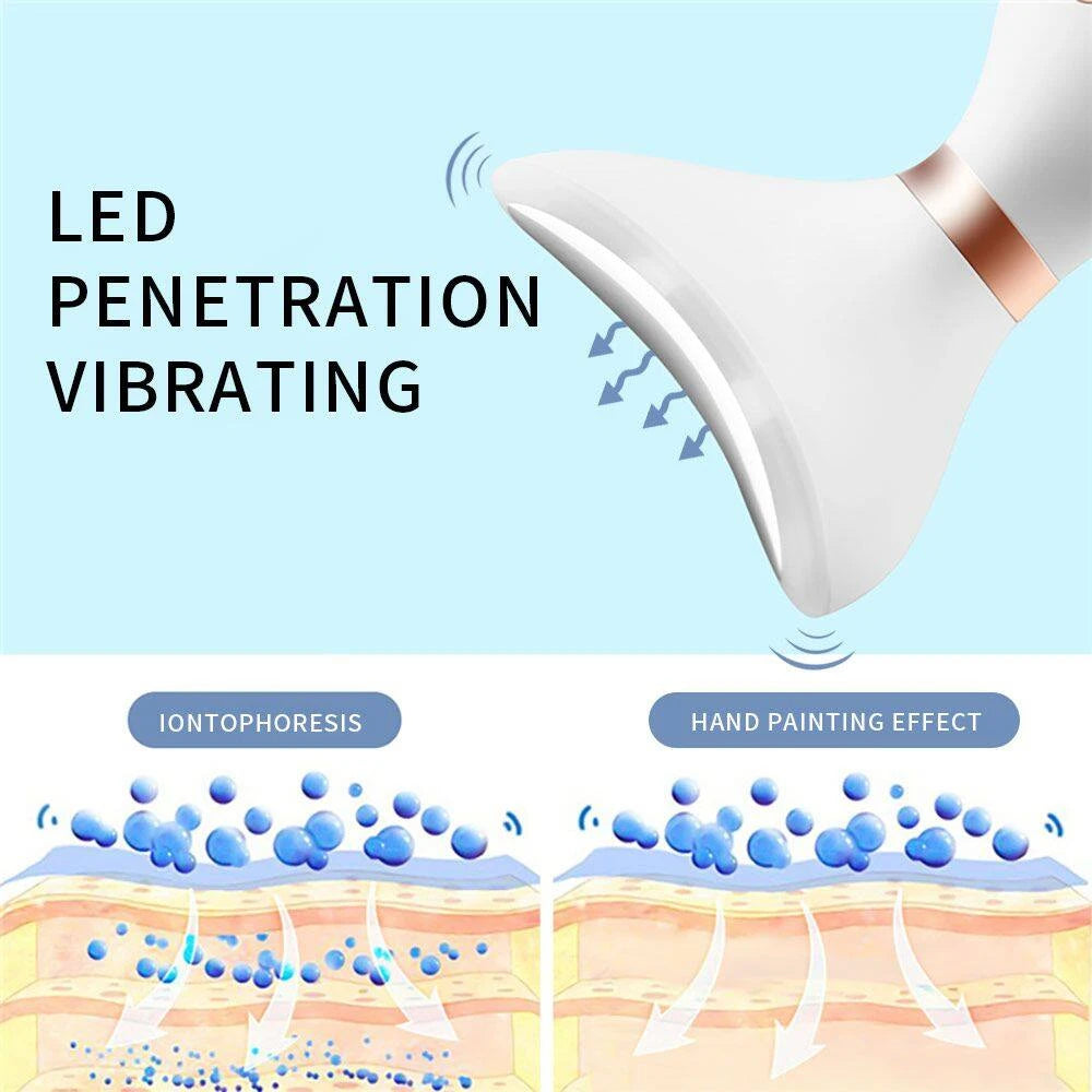 3 in 1 Face Massager Neck Facial Eye Massage Introducer Microcurrent Skin Rejuvenation 